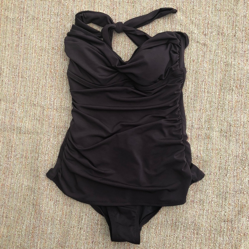 One piece swimsuit dark brown, size 10